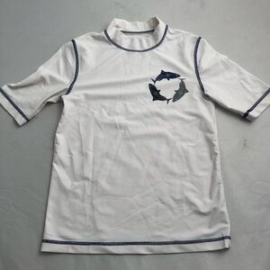 Cherokee white mock neck rash guard size M = 8-10